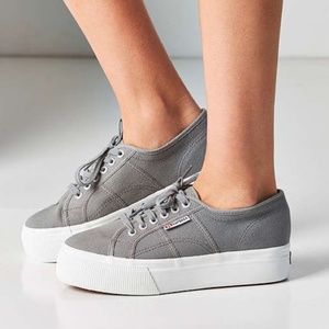 Gray Superga Platforms